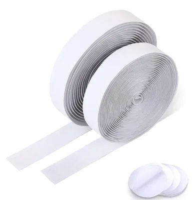 Produktbild von Klettband selbstklebend - Doppelseitig klebend und extra stark - Zur Befestigung - 10m x 20mm