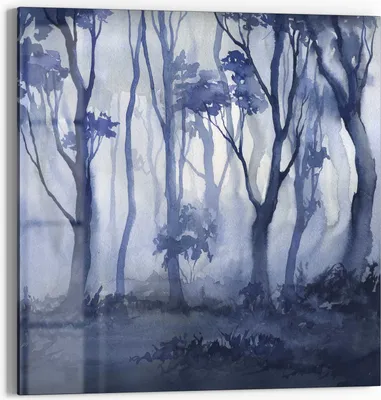 Produktbild von DEQORI Glasbild Echtglas 30x30 cm 'Mystischer Waldtraum' Wandbild Bild modern Deko
