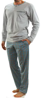 Produktbild von Herren Pyjama Set mit langen Ärmeln und Hose