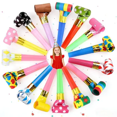 30 Partytröten, bunte Lärmmacher, 8–23 cm, für Feiern