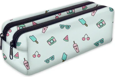 Produktbild von Mäppchen, Federtasche, Federmäppchen 2 Fächer, Schüleretui, lustiges 3D-Motiv, Sommer [107]