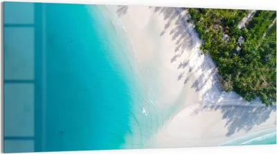 Produktbild von DEQORI Glasbild Echtglas 100x50 cm 'Paradies von oben' Wandbild Bild modern Deko