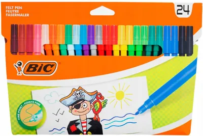 Produktbild von BIC Filzstifte mit feiner Spitze, 24 lebendige Farben