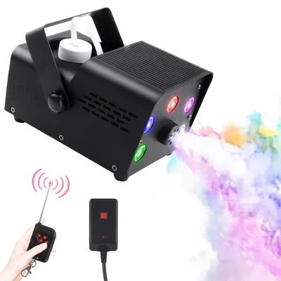 Produktbild von Rauchmaschine 500W - Bühnen Nebelmaschine - 5 RGB LED Lichter - Kabellose Fernbedienung - 90–240V EU-Stecker - Für DJ Party und Weihnachten