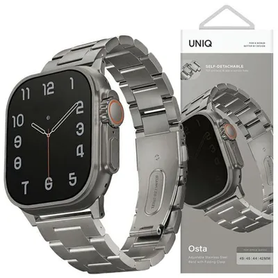 Produktbild von Uniq Osta Edelstahlarmband fr Apple Watch 1/2/3/4/5/5/6/7/8/Se/Se2/Ultra 42/44/45/49Mm - Silber
