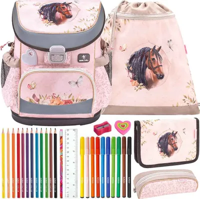 Produktbild von Belmil Schulranzen Set Mini Fit Horse Chestnut 10-teilig gefüllt