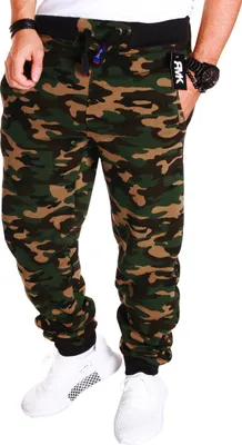 Produktbild von RMK Herren Hose Jogginghose Trainingshose Fitnesshose Sweatpants Uni H.02H.02 Camouflage-Grün S