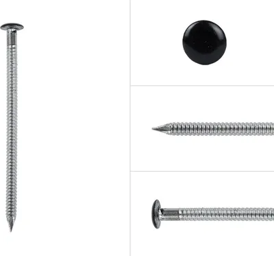 Produktbild von Kugelkopf-Ringnägel Edelstahl A2 Schwarz - 2,8-3,1 x 60 mm - Schachtel 200 Stück