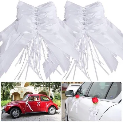 Image de Rubans décoratifs blancs pour voiture - 50 pièces - parfaits pour les mariages