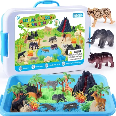 Produktbild von Sensorischer Tiersandkasten Spielsand - Für Kinder ab 3 Jahren - Für drinnen