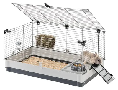 Produktbild von FERPLAST - Meerschweinchen Käfig - Hasenkäfig - Kaninchenkäfig - Häuschen und Zu