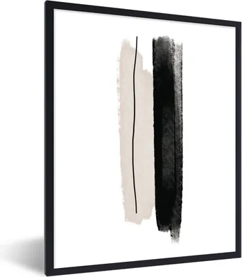 Produktbild von MuchoWow® Gerahmtes Poster Linie - Gestaltung - Pastell 30x40 cm - Poster mit Schwarzem Bilderrahmen Wandposter Rahmen Foto Bilder - Wanddeko - Kunstdrucke