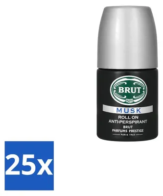 Immagine prodotto di 25 deodoranti roll-on anti-sudore "Brut" profumo Musk - 50 ml - confezione - 25 pezzi