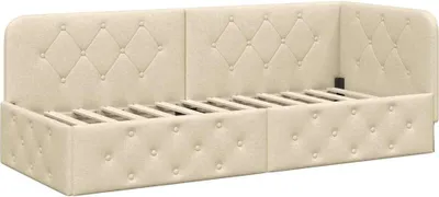Obrázok produktu pre vidaXL Rohový rám postele krémová 80 x 200 cm látka