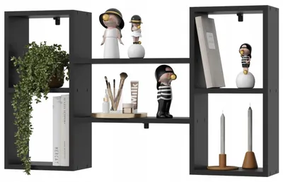 Produktbild von EstiloHome Wandregal NEXO 100 cm, Schwarz – Hängeregal und Bücherregal, bis 20 kg
