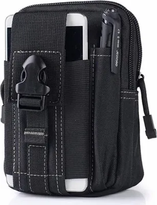 Immagine prodotto di Jumada's - Marsupio in nylon, impermeabile, antifurto per attività all'aperto, escursionismo, sport, cellulare, cintura, borsa, nero