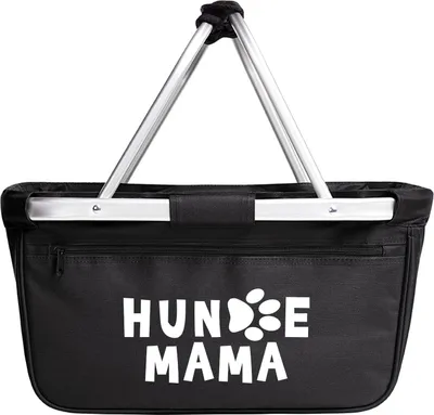Produktbild von Huuraa Einkaufskorb Hundemama Tapse 20 Liter Black faltbarer Tragekorb Geschenkidee