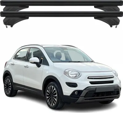 Immagine prodotto di Portapacchi Menabo per Fiat 500 X 2015-2024 in alluminio nero, 2 pezzi