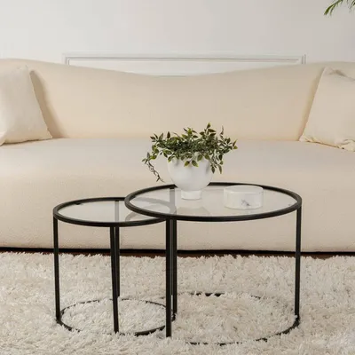 Produktbild von Xaden - Couchtisch, 60x60x43h cm Schwarz, 2er-Set Tische
