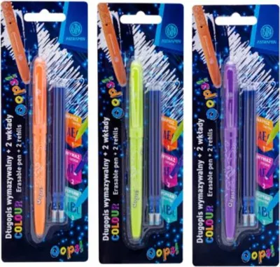 Immagine prodotto di Penna a sfera cancellabile ASTRAPEN OOPS! Colore + 2 ricariche blister blu