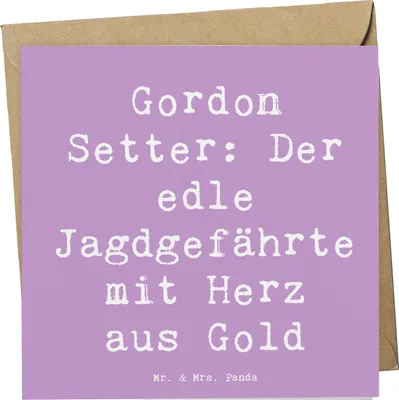Produktbild von Mr. & Mrs. Panda Grußkarte Spruch Gordon Setter - Lavendeltraum - Geschenk, doppelkarte, Hund, Glückwunschkarte, anlasskarte, bewegungsfreudig, Hunderassen Eigenschaften