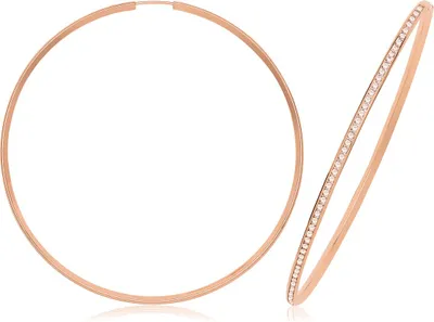 Image de Boucles d'Oreilles Femme Or Rose 375/1000 - 60mm; TRS369249KRMM60