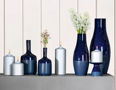 Produktbild von Gilde Vase, Flasche, "Sky", Keramik, blau, VE 2, H. 25 cm, D. 12 cm 32461 4063387324615