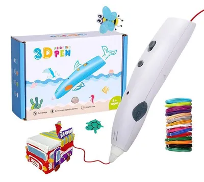 Produktbild von ZELURXX 3D Druckstift für Kinder, DIY 3D Malstift, Niedrigtemperatur, Geschenk zu Weihnachten/Geburtstag, 3D Zeichenstift, PCL, Weiß