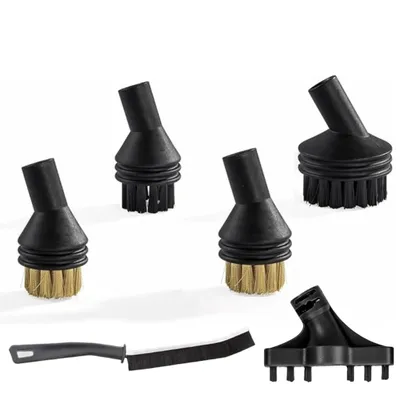 Produktbild von Dampfreiniger Ersatz-Set: 4-teiliges Bürsten-Set mit Rundbürsten I Zubehör für Handdampfreiniger Rundbürstenset I Ersatzteile für Power Steamer 915 E