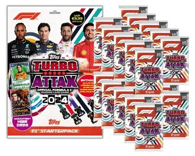 Obrázek produktu pro Topps – Turbo Attax Formule 1 2024 – 1 startovací balíček + 20 boosterů