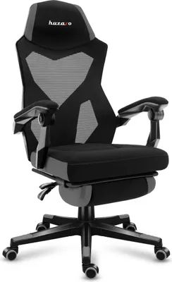 Produktbild von huzaro Combat 3.0 | Gaming Stuhl Schreibtischstuhl Gamer Sessel | Höhenverstellbar Verstellbare Rückenlehne Fußstütze | bis 140 kg | Stoff | Grau