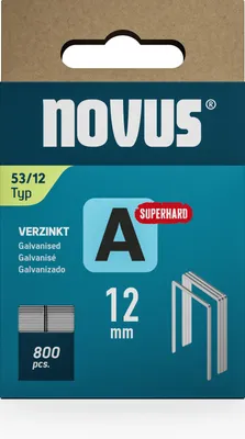 Produktbild von NOVUS TOOLS Feindrahtklammern Typ 53, 12 mm, 800 Stück, Tackerklammern