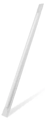 Produktbild von 500x Strohhalme Trinkhalme aus Papier weiß einzeln gehüllt 25cm Ø 8 mm