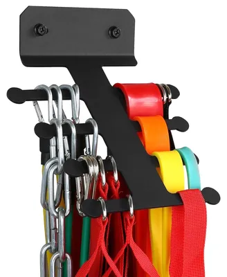 Immagine prodotto di Portabande elastiche - Supporto da parete con 8 ganci - Per palestra domestica e accessori fitness
