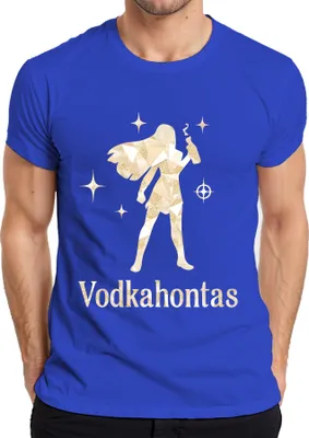 Zdjęcie produktu dla Vodkahontas Śmieszne powiedzenie na wieczór panieński JGA Koktajl Party Damska koszulka męska, Niebieski, XXL