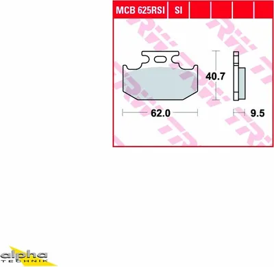 Produktbild von TRW Bremsbelagsatz MCB625SI TT250R 4MR KLX650 LX650C RMX250 PJ11