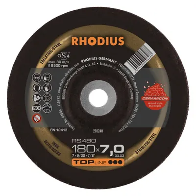 Produktbild von Rhodius Schruppscheibe RS480 180 x 7,0mm Inox (Inh. 10 Stück)