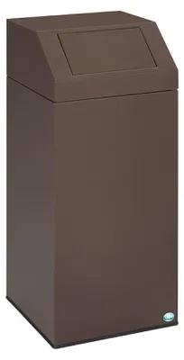 Produktbild von Selbstlöschender Wertstoffsammler "Biomüll" | 47 Liter, HxBxT 79x32x32cm | Verzinkter Stahl | Braun
