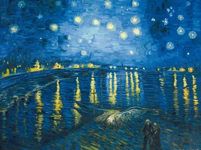 Obrázek produktu pro Vincent Van Gogh Art Print Obraz - Hvězdná noc nad Rhônou, 1888 (60 x 80 cm)