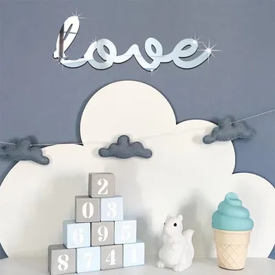 Image de Autocollant « Love » à effet miroir 30 x 10 cm - Autocollants à effet miroir