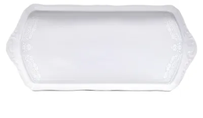 Produktbild von Quadratisches Tablett, 38 cm, Tschechisches Porzellan, Sonata, weiße Spitze, Leander