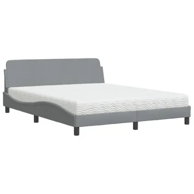 Produktbild von Bett mit Matratze "Dover" Hellgrau 160x200 cm Stoff