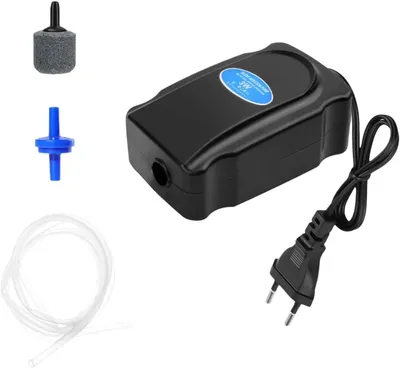 Produktbild von Aquarium Luftpumpe 3W, mit 1,2 m Schlauch, Luftstein und Rückschlagventil, für Aquarienbelüftung