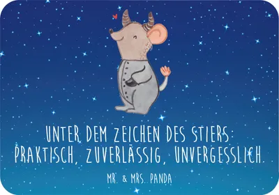 Produktbild von Mr. & Mrs. Panda magnet Stier Astrologie - Sternenhimmel Blau - Geschenk, küchenmagnet, zettelhalter, Kühlschrankmagnet, whiteboardmagnet, Sternzeichen, Tierkreiszeichen