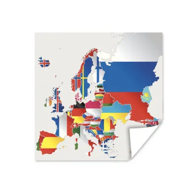 Obrázok produktu pre MuchoWow® Plagát - Mapa - Európa - Vlajky - 40x30