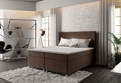 Obrázek produktu pro Boxspringová postel ASSAR 160x200, hnědá