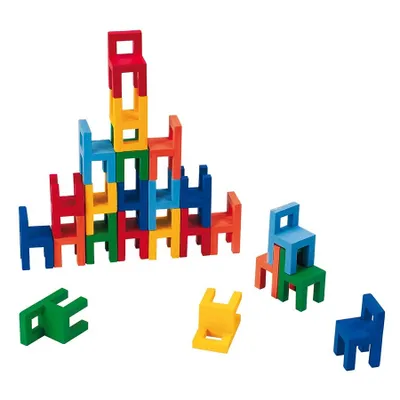 Image de goki 56929 Jeu d'équilibre et d'empilage de chaises, multicolore (1 pièce)