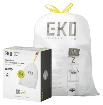 Image de Sacs poubelle EKO avec cordon de serrage, sacs poubelle extra résistants, inodores et anti-fuites