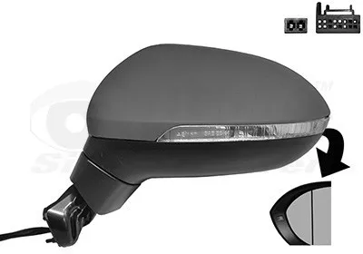 Produktbild von VAN WEZEL 5742807 Außenspiegel Seitenspiegel Links für VW Passat Variant (3G5, CB5) Asphärisch Beheizt Grundiert