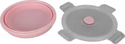 Produktbild von Zusammenklappbare Hundenäpfe aus lebensmittelechtem Silikon, großer tragbarer Reisenapf für Spaziergänge im Freien, Camping, 500 ml, Rosa